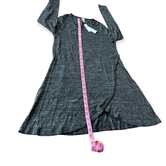 NWT Jag Poppy Tunic Soft Heathered Grey Long Sleeve Wrap Dress, Size Small - Picture 4 of 9